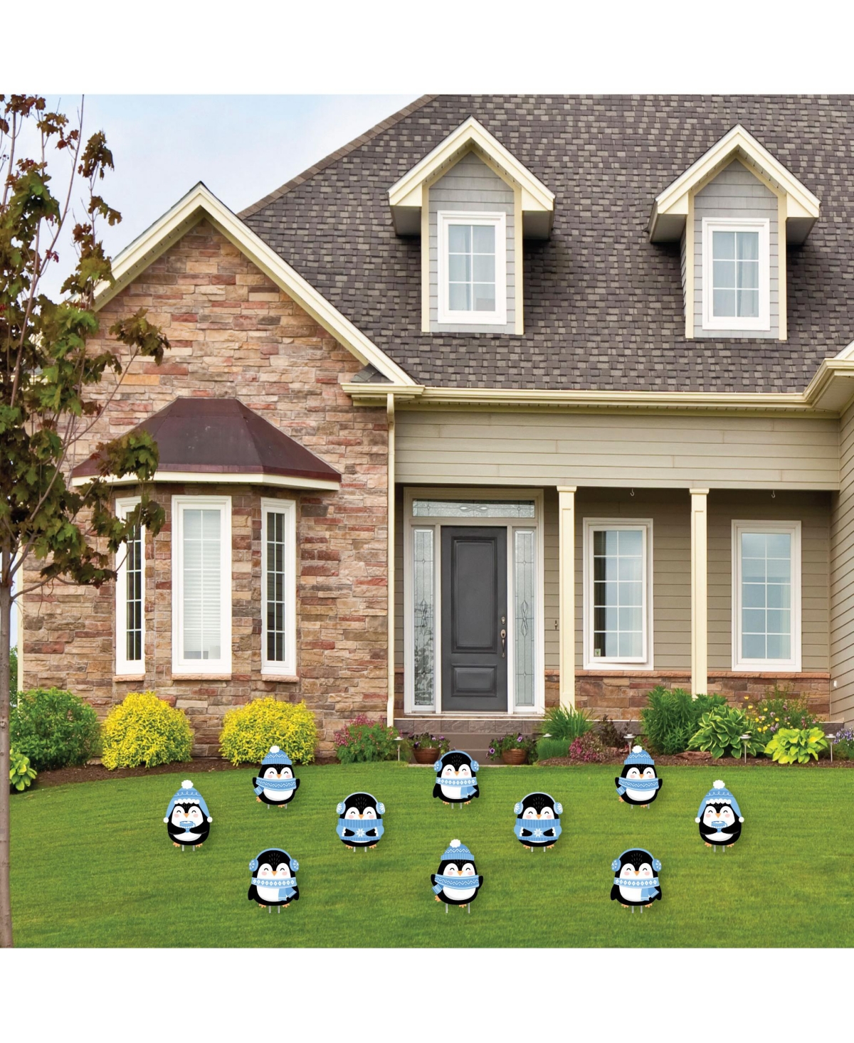 Big Dot of Happiness Winter Penguins Outdoor Holiday and Christmas Party Yard Decorations 10 Pc