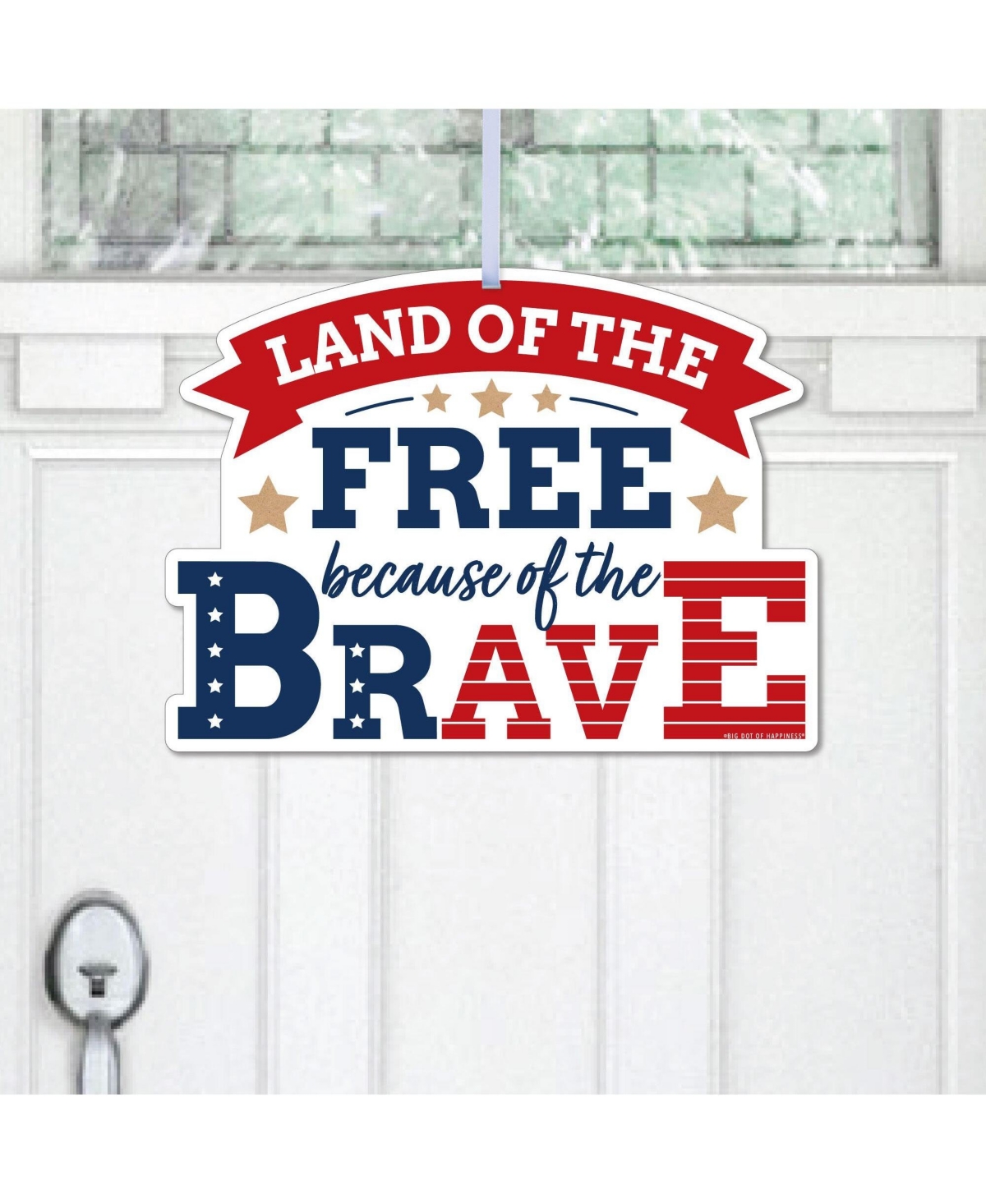 Happy Veterans Day - Hanging Porch Patriotic Outdoor Front Door Decor 1 Pc Sign