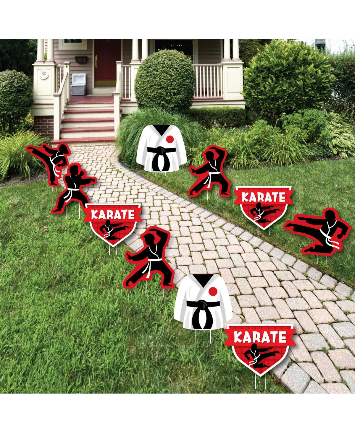 Karate Master - Outdoor Martial Arts Birthday Party Yard Decorations - 10 Pc
