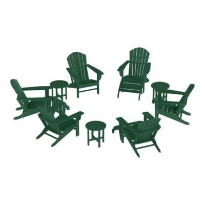12 Piece Set Outdoor Adirondack Chair With Ottoman Side Table
