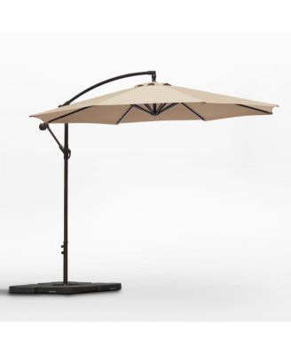 10 ft Outdoor Patio Cantilever Umbrella with Weight Base