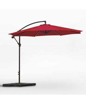 10 ft Outdoor Patio Cantilever Umbrella with Weight Base