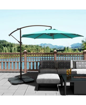10 ft Outdoor Patio Cantilever Umbrella with Weight Base