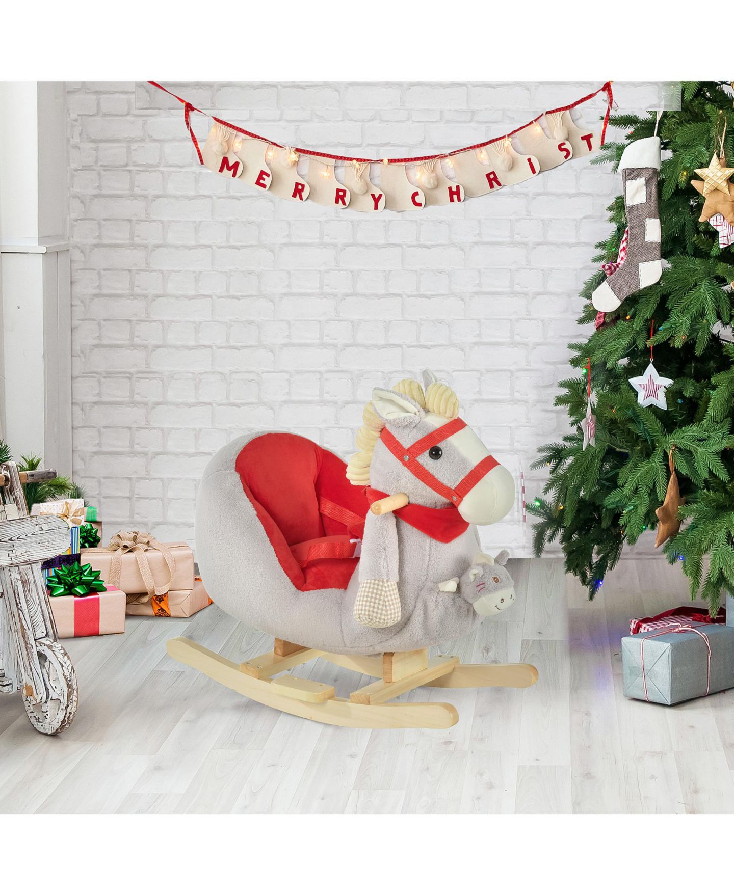 Детская игрушка Qaba Plush Rocking Horse with Lullaby, Ages 18-36 Months — фото 2
