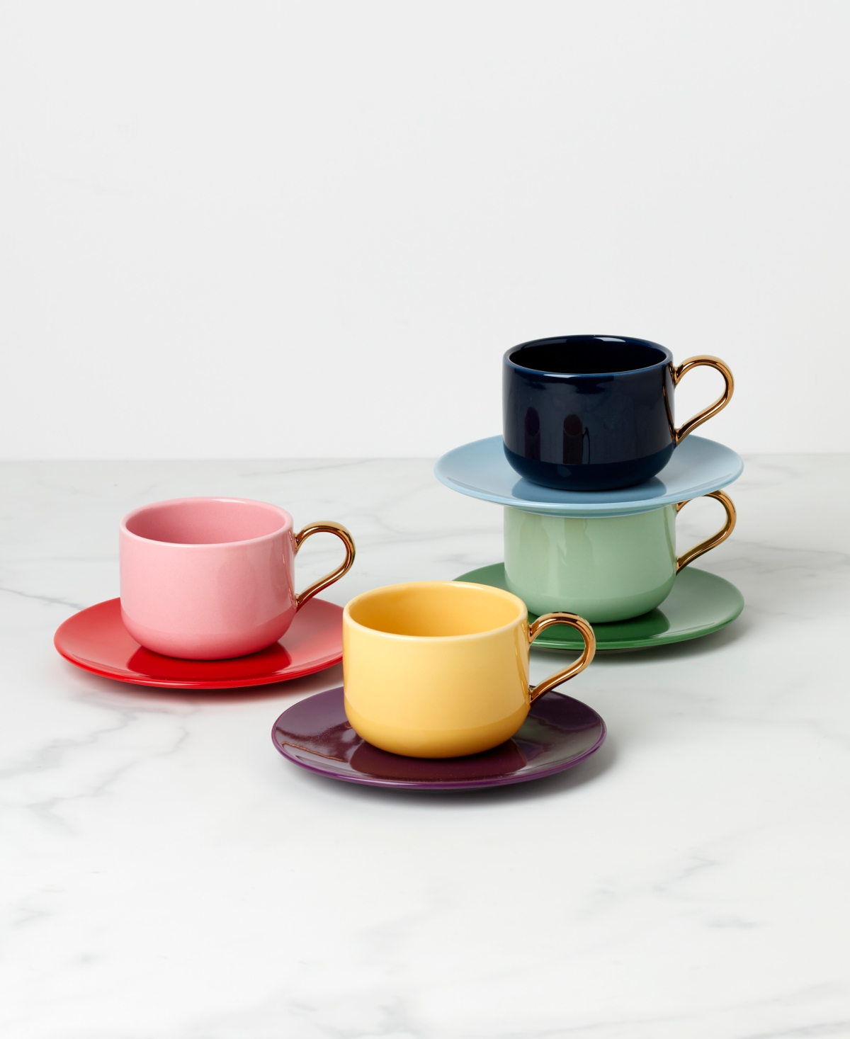 kate spade new york Make it Pop Cup Saucer 8 Piece Set, Service for 4