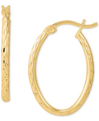 Textured Oval Hoop Earrings Collection Created For Macys