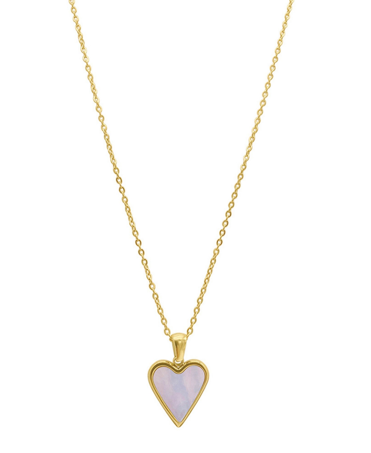 Shop Adornia White Mother Of Imitation Pearl Heart Adjustable Gold-tone Pendant Necklace