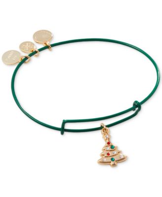 Alex and Ani - Gold-Tone Multicolor Pav&eacute; Tree Charm Bangle Bracelet