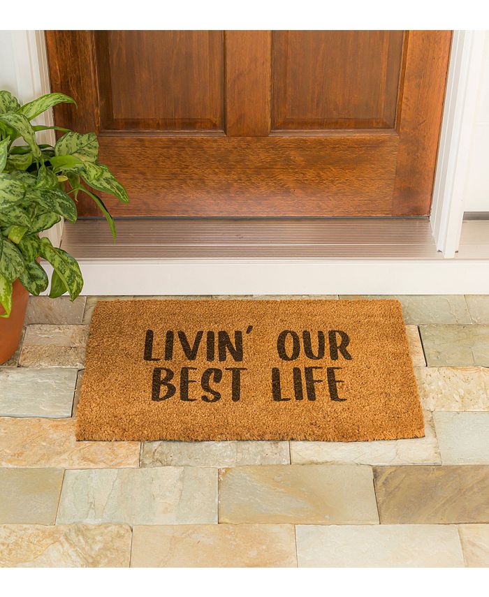 Evergreen Livin' Our Best Life Natural Coir Indoor Outdoor Doormat