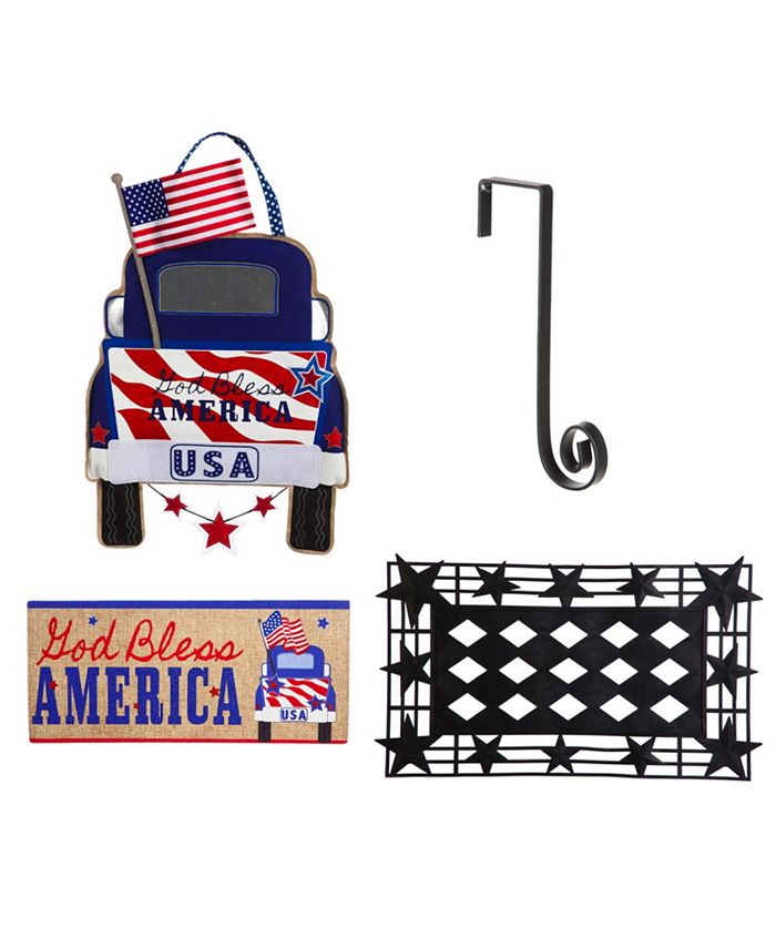Evergreen Indoor Outdoor Patriotic 4th of July Bundle Set of 4 Door