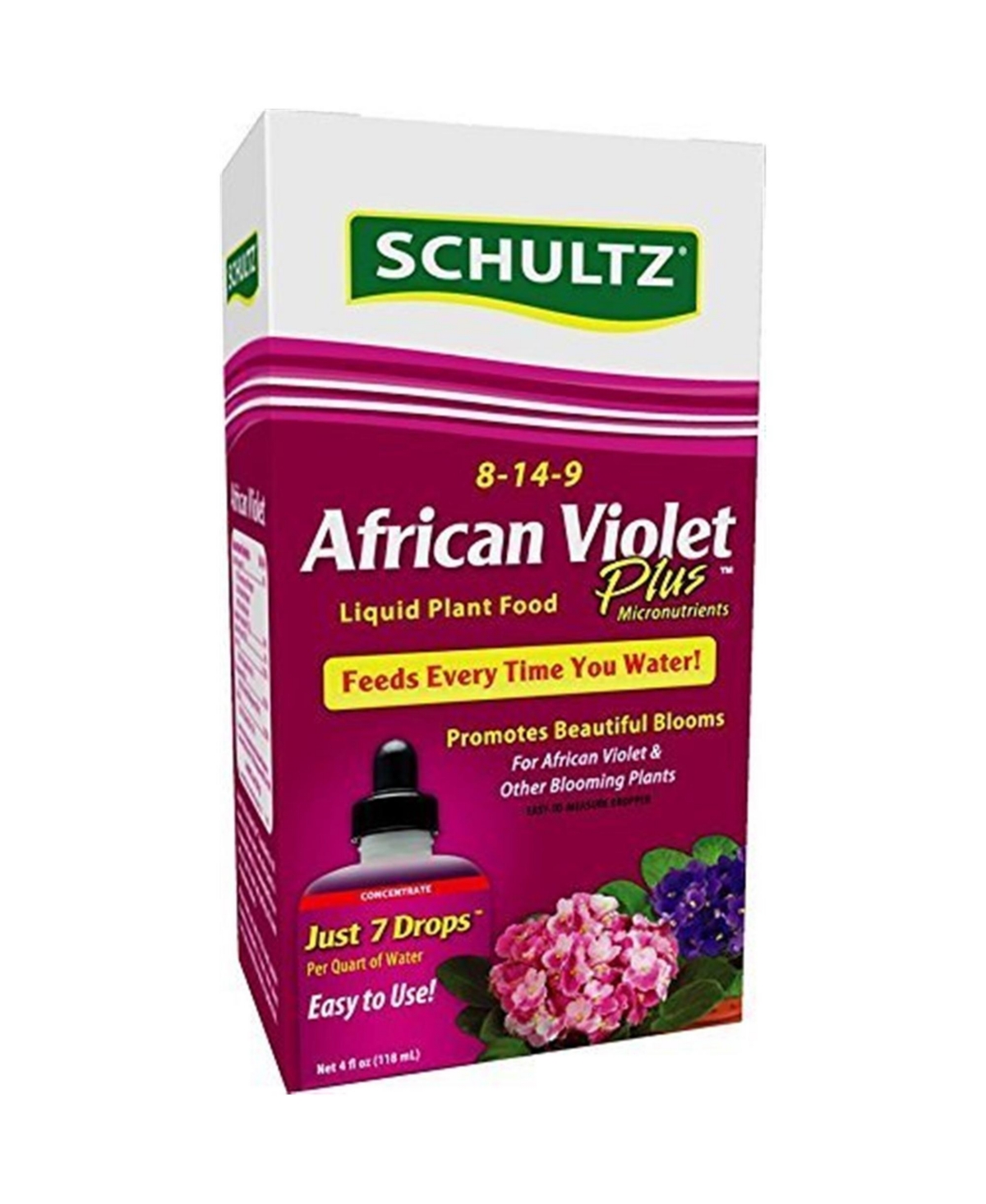 African Violet Plus Liquid Plant Food Concentrate, 4 oz - Brown