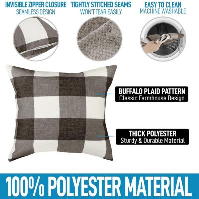 2 Pack Buffalo Plaid Throw Pillow Outdoor & Indoor Covers 16x16 inches