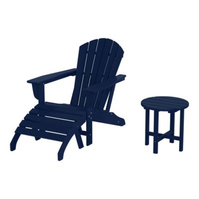 Outdoor Adirondack Chair With Ottoman And Side Table 3-Piece Set