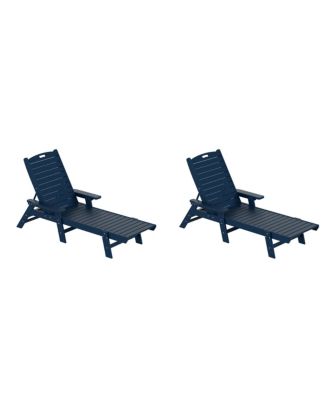 Adirondack Outdoor Chaise Lounge for Patio Garden Poolside (Set of 2)