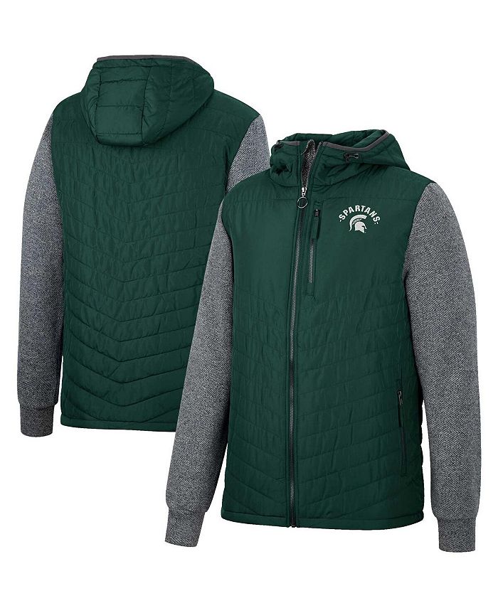 Michigan State Spartans Ladies Full Zip Fleece Jacket Green/Silver