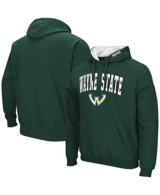 Men's Green Wayne State Warriors Arch & Logo Pullover Hoodie