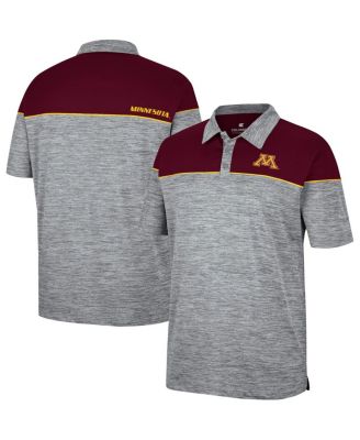 Men's Heathered Gray, Maroon Minnesota Golden Gophers Birdie Polo Shirt