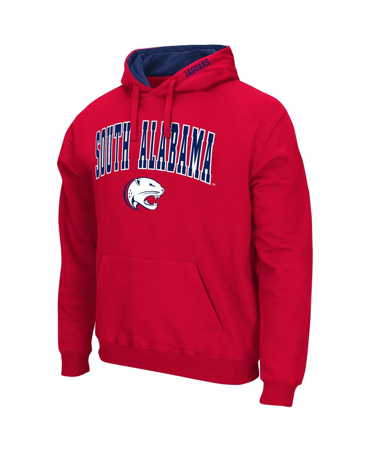 Colosseum Men's  Red South Alabama Jaguars Arch & Logo Pullover Hoodie In Red