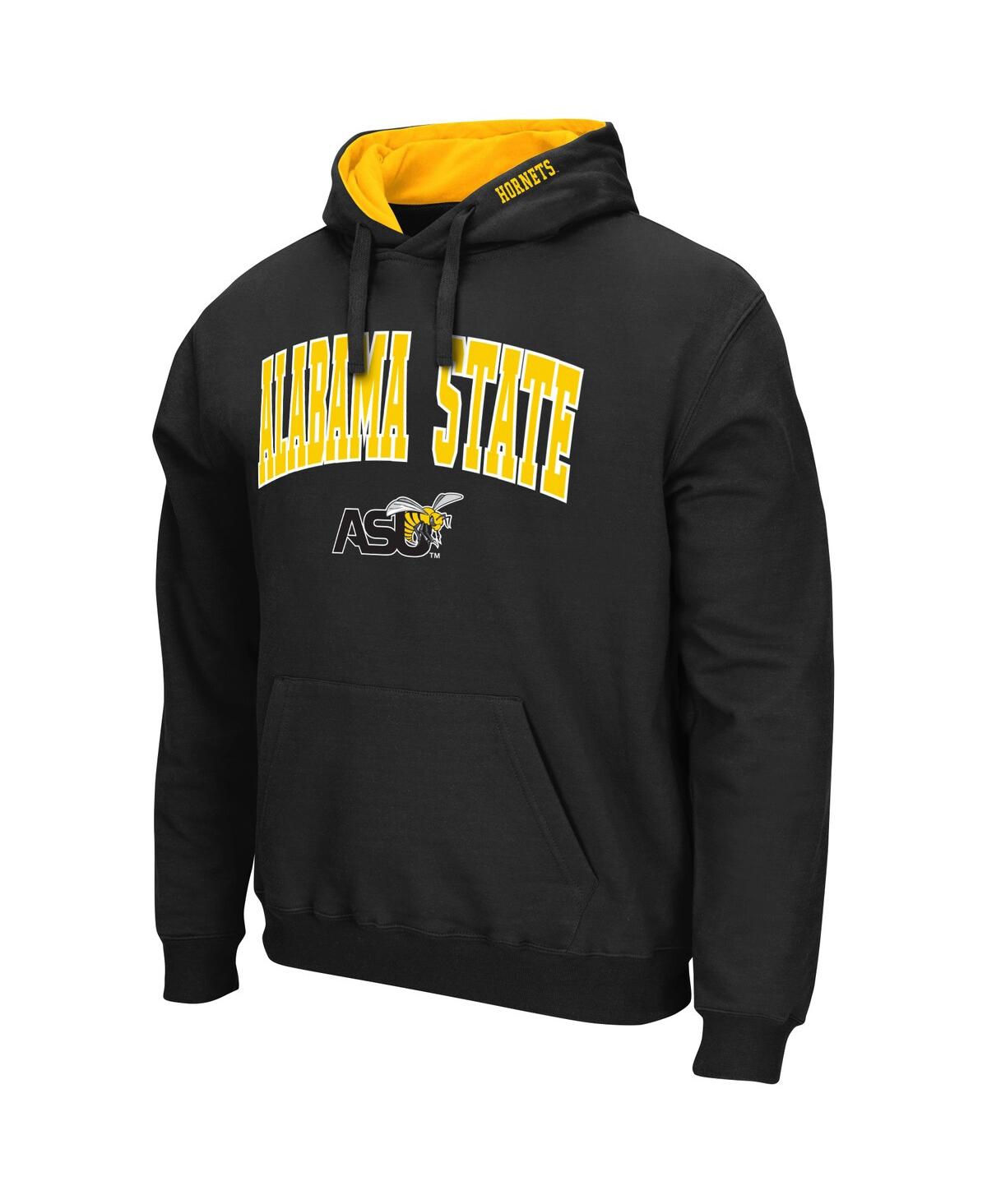 Colosseum Men's  Black Alabama State Hornets Arch & Logo Pullover Hoodie In Black