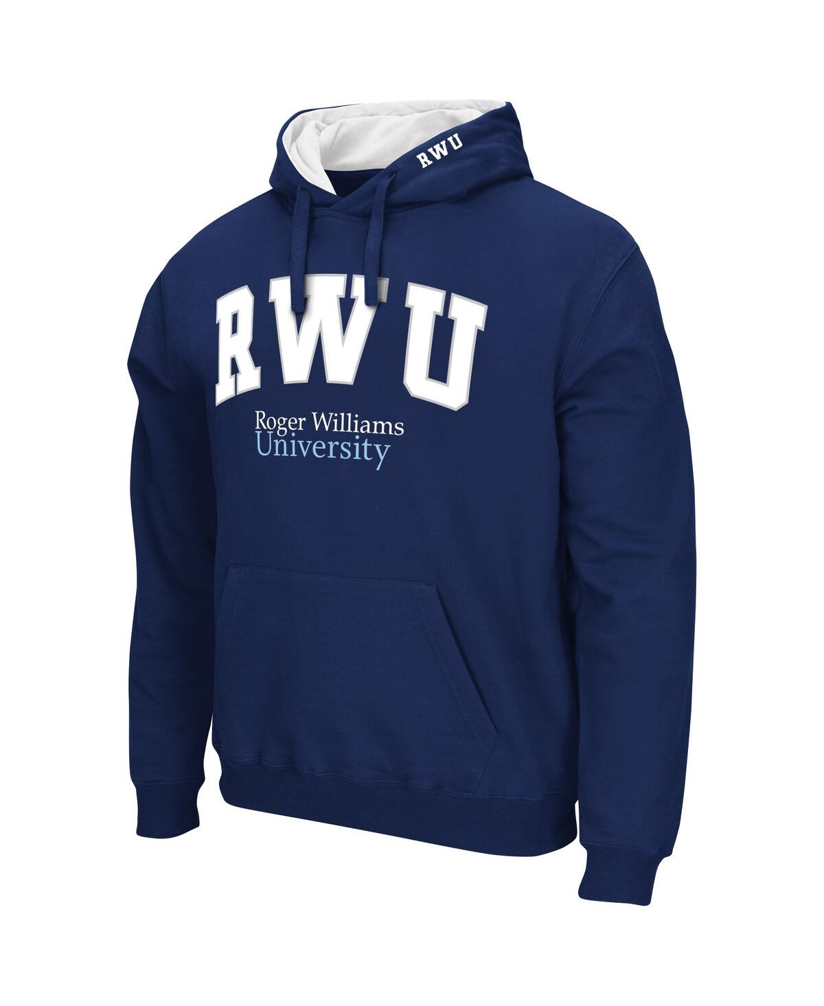 Colosseum Men's  Navy Roger Williams University Arch & Logo Pullover Hoodie In Navy