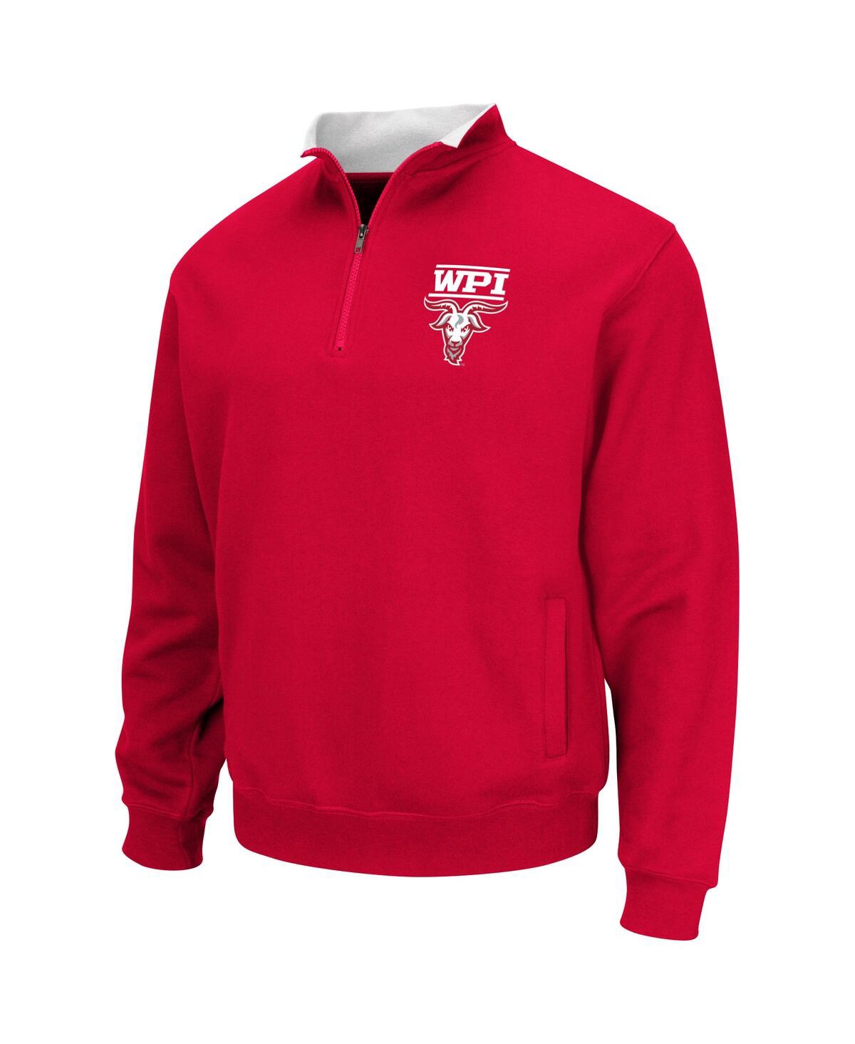 Shop Colosseum Men's  Red Worcester Polytechnic Institute Engineers Tortugas Quarter-zip Sweatshirt