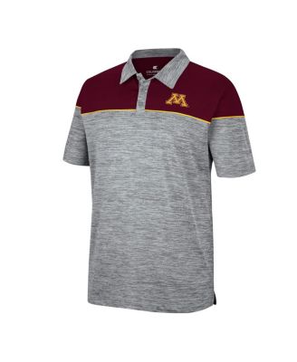 Men's Heathered Gray, Maroon Minnesota Golden Gophers Birdie Polo Shirt