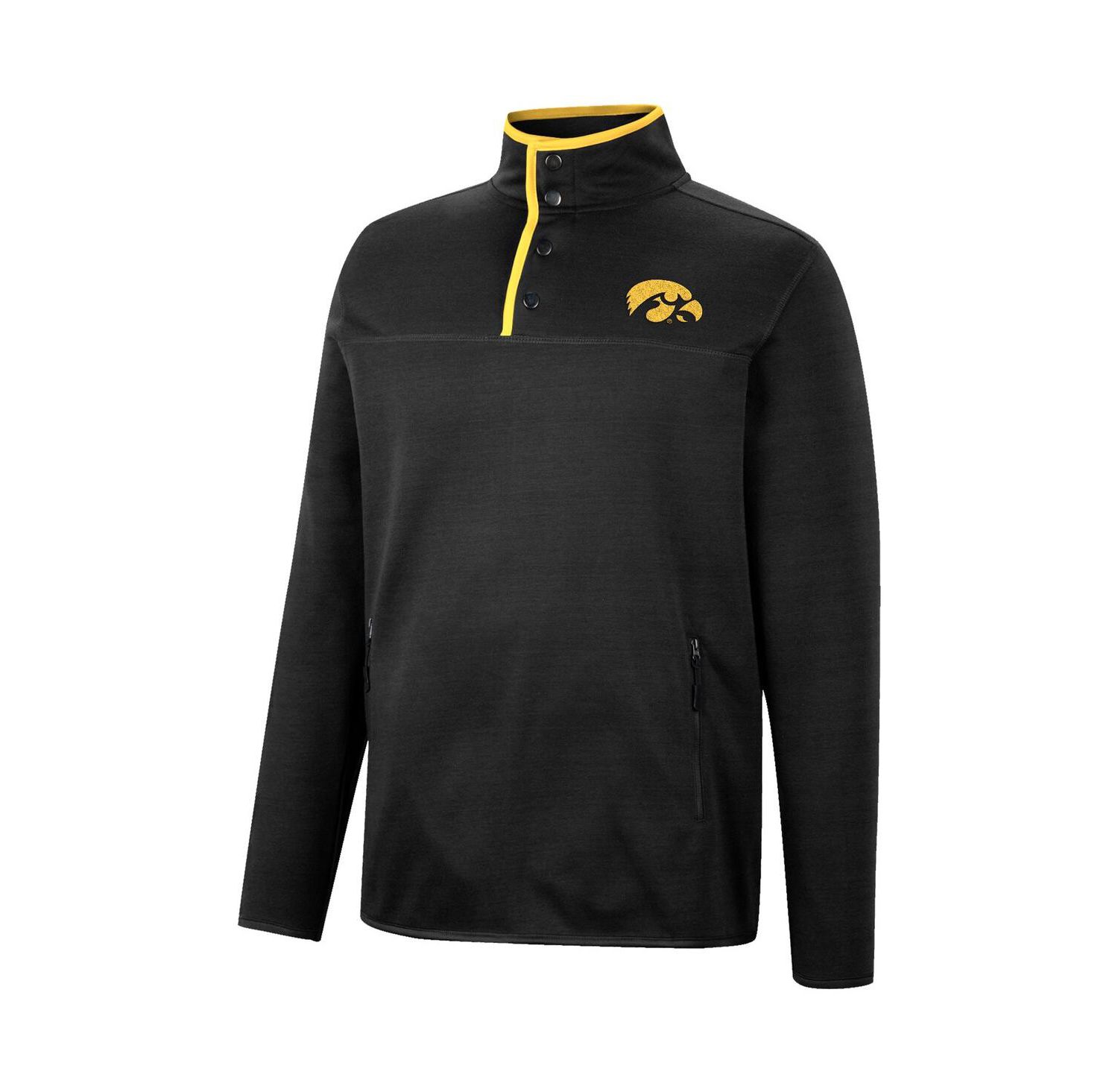 Men's Black Iowa Hawkeyes Rebound Quarter-Snap Jacket