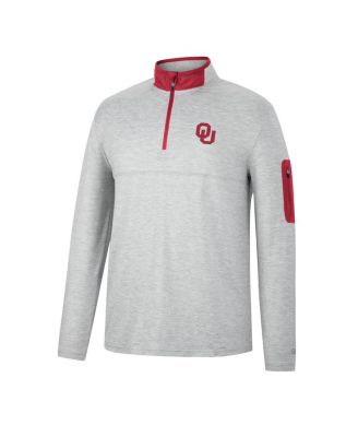 Men's Heathered Gray, Crimson Oklahoma Sooners Country Club Windshirt Quarter-Zip Jacket