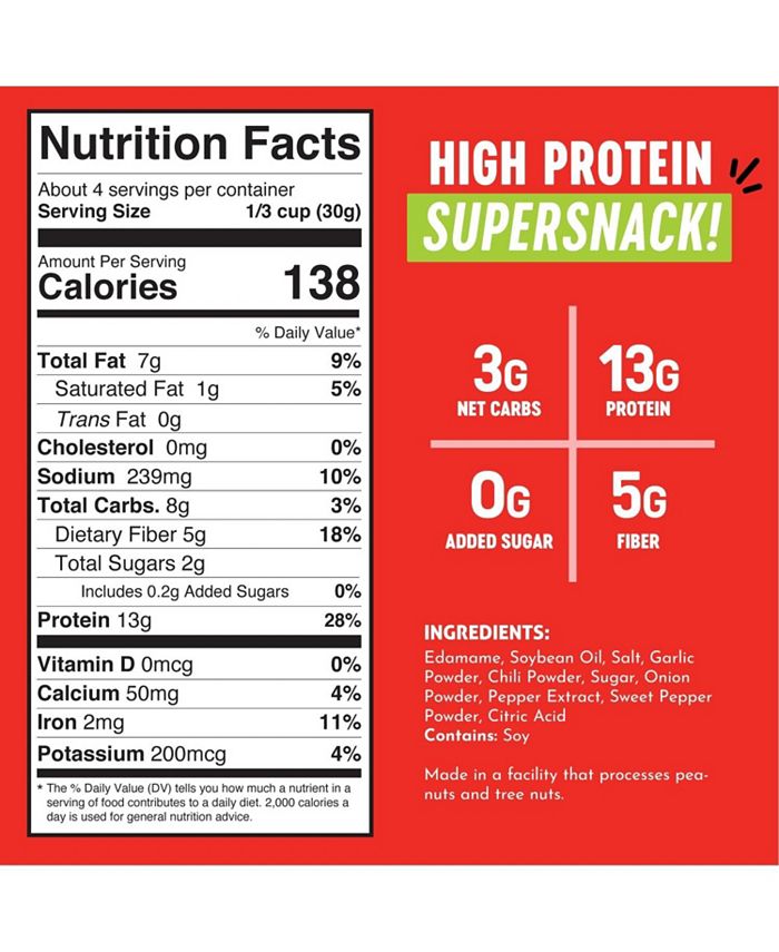 The Only Bean Crunchy Roasted Edamame (Sriracha) Healthy Snacks, High Protein, Keto, Gluten