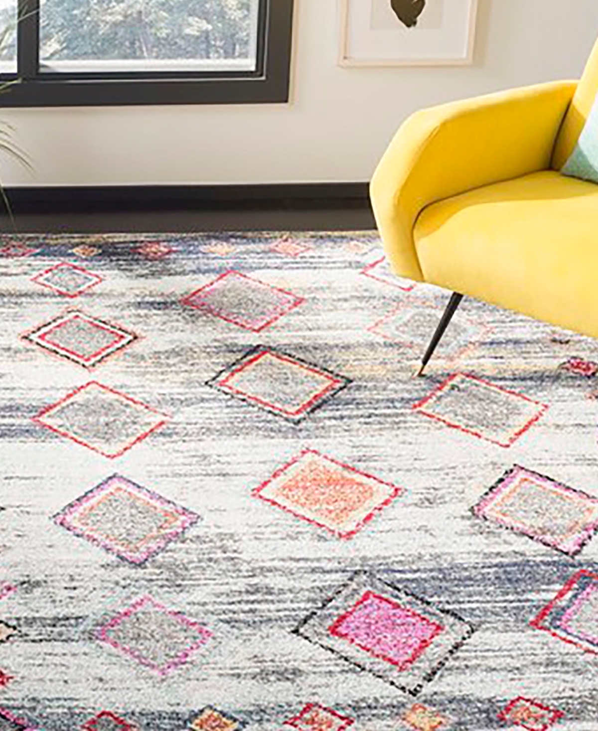 Safavieh Adirondack 205and Red Area Rug - Light Gray