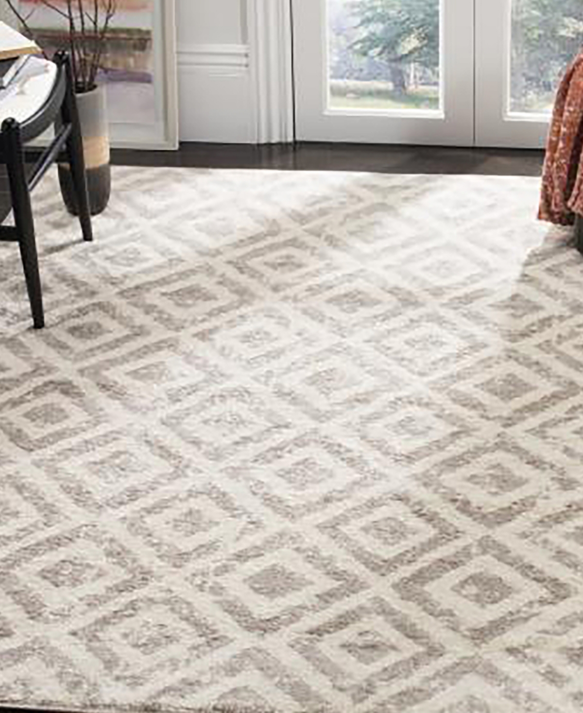 Safavieh Amsterdam AMS105and Mauve Sisal Weave Outdoor Area Rug Collection - Ivory