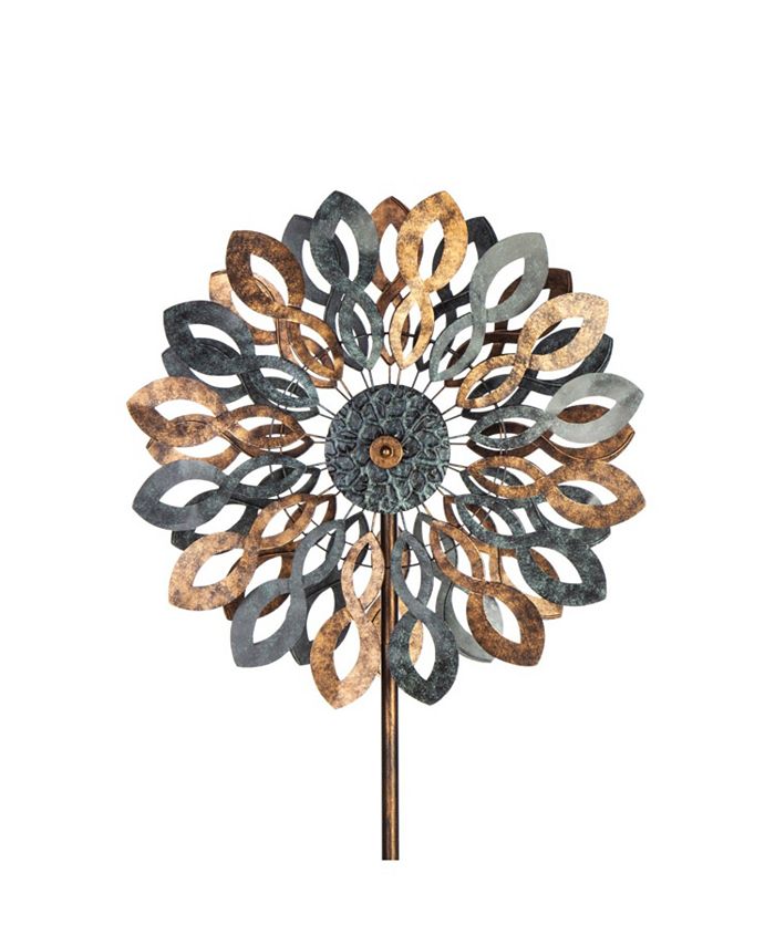 Evergreen Wind Spinner, copper and verdigris petals Macy's