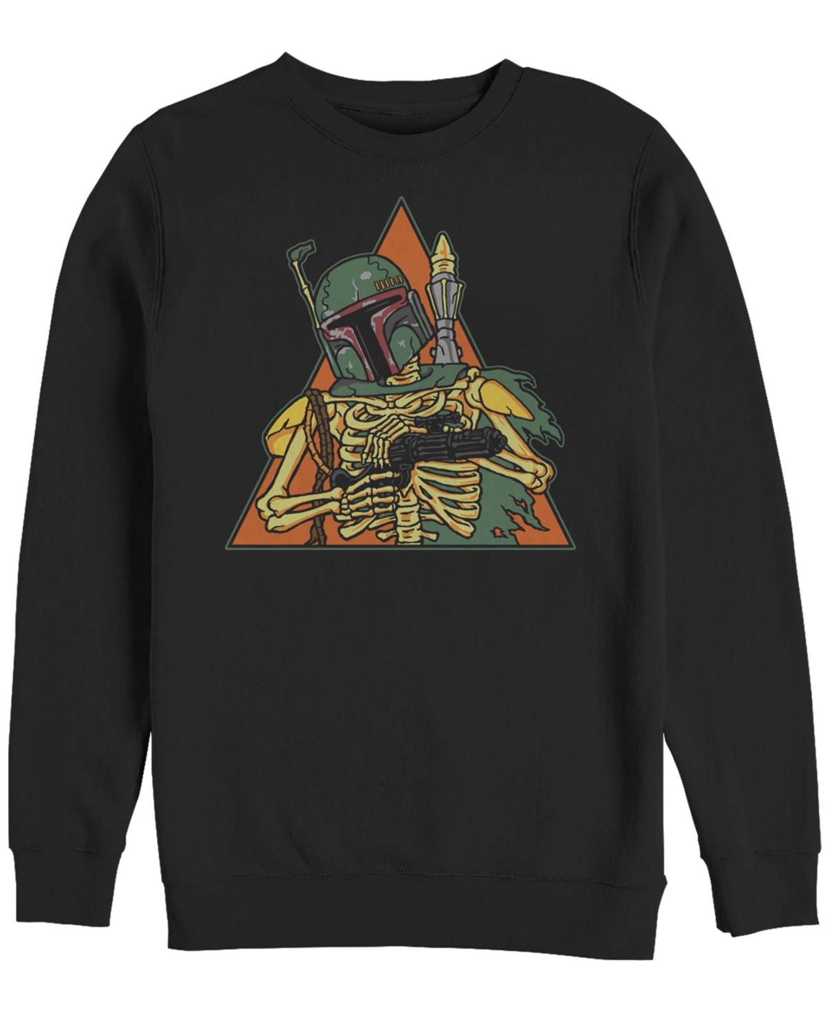 Fifth Sun Men's Star Wars Skeleton Boba Crew Fleece Pullover In Black