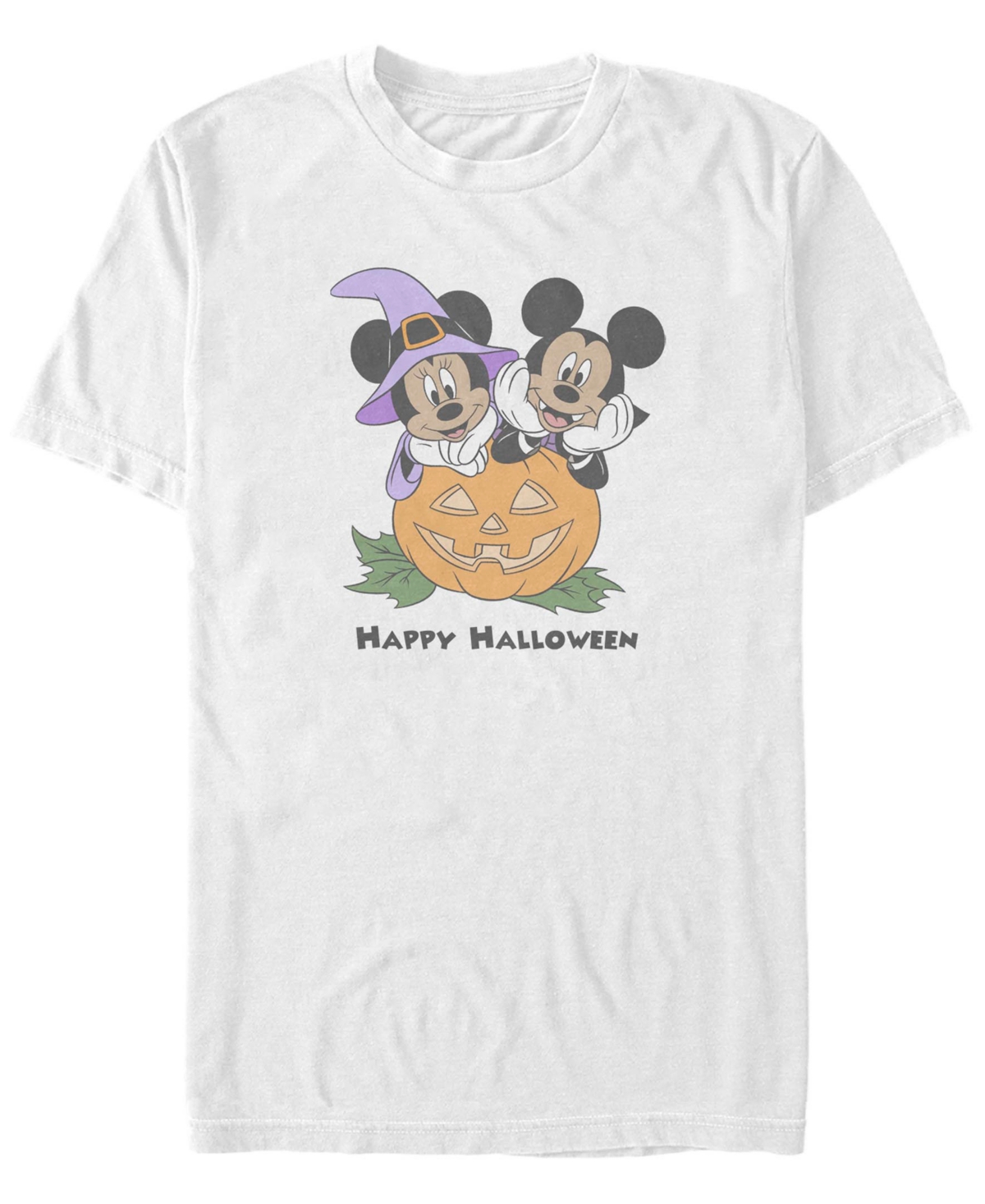 Fifth Sun Men's Mickey Classic Pumpkin Mice Short Sleeves T-shirt In White