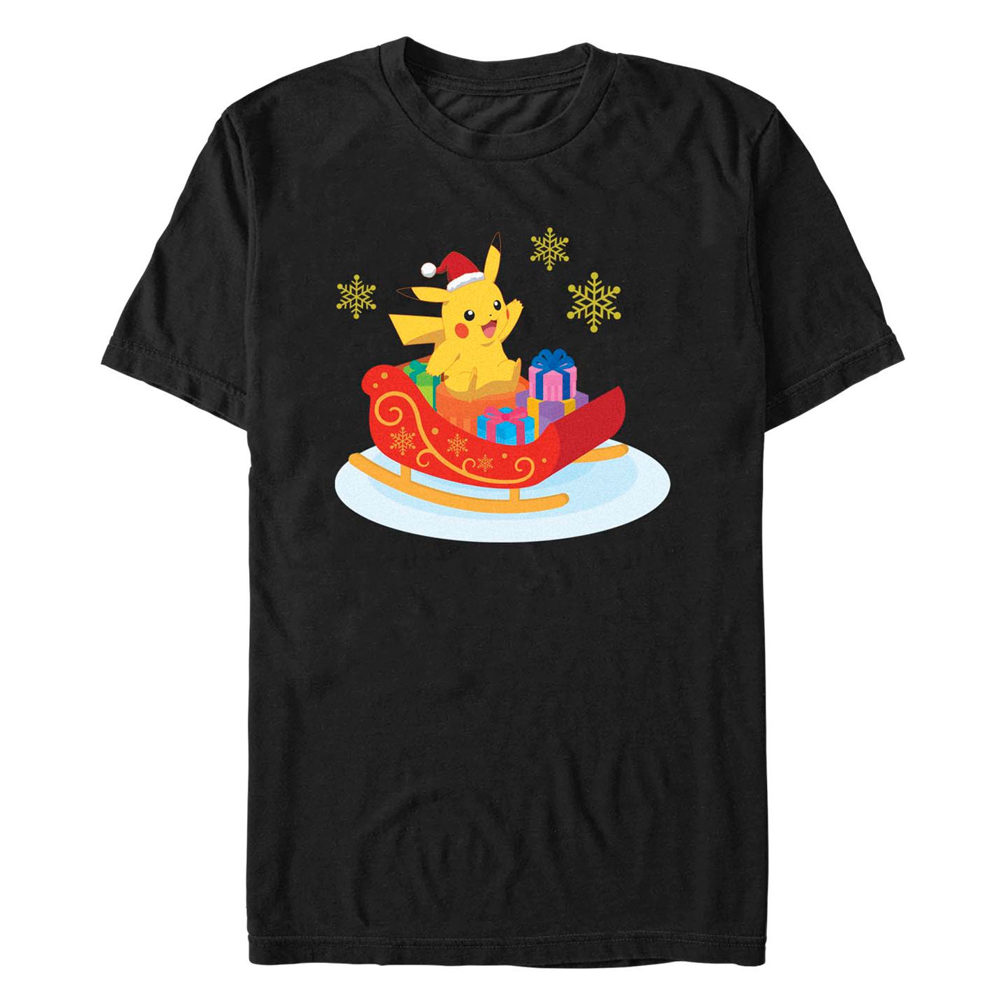 Мужская футболка Fifth Sun Pokemon Christmas Ride Short Sleeves, цвет: Чёрный — фото 1