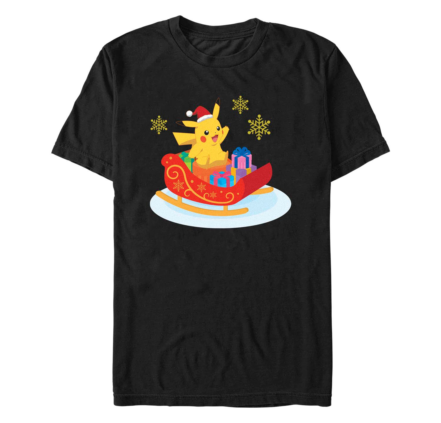 Men's Pokemon Christmas Ride Short Sleeves T-shirt