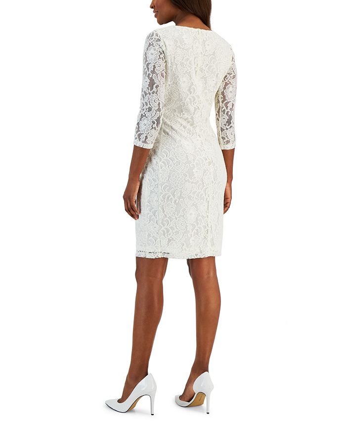 Top Femme Fever En Dentelle Blanche - Manches 3/4, Taille S, Occasion Très Bon état