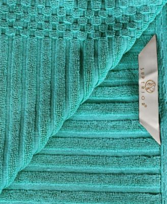 Soho Checkered Border Cotton 2 Piece Bath Towel Set, 54" x 27"