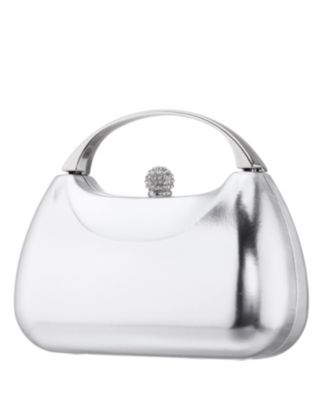 Women's Metallic Minaudiere bag with Metal Handle