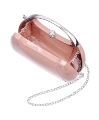 Women's Metallic Minaudiere bag with Metal Handle