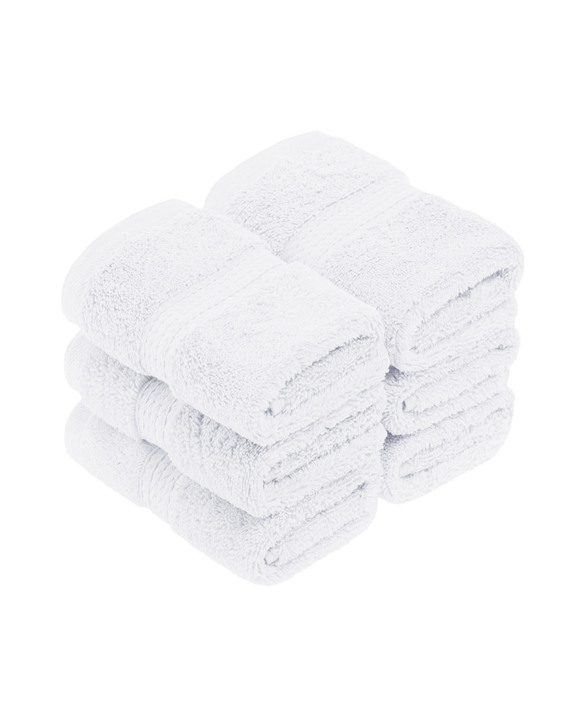 Superior Highly Absorbent 6 Piece Egyptian Cotton Ultra Plush Solid Face Towel Set Bedding In White