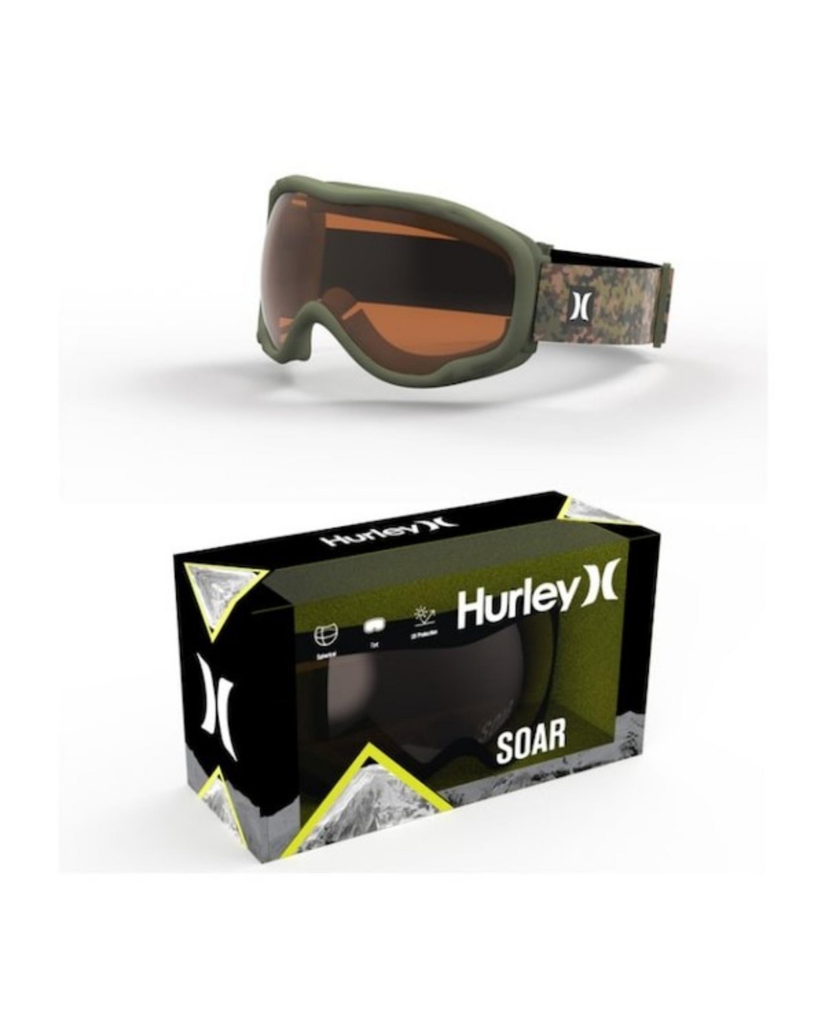 Hurley Youth Soar Ski Snow Goggles In Green