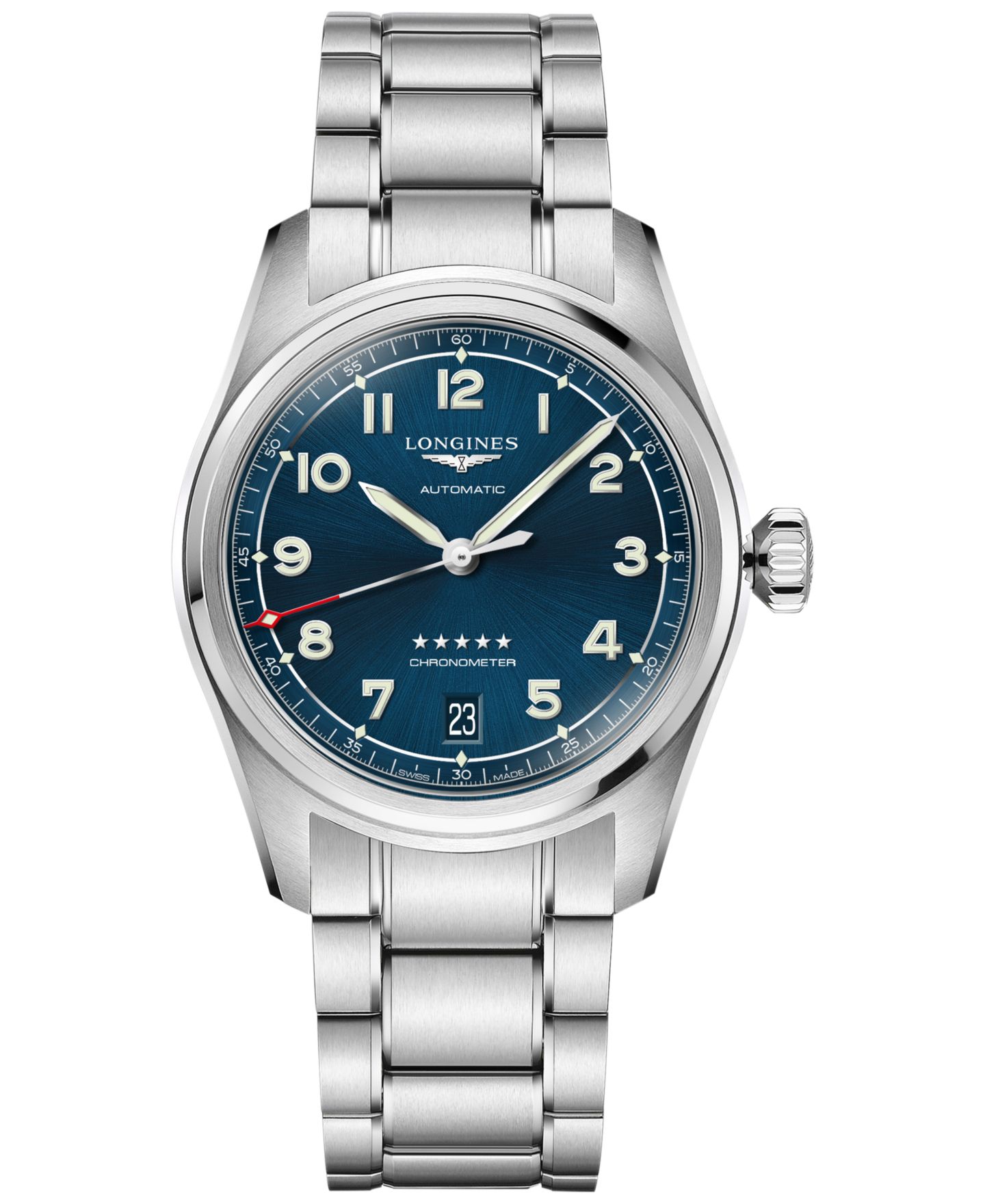 Женские часы Longines Swiss Automatic Spirit Stainless Steel Bracelet Watch 37mm — фото 1
