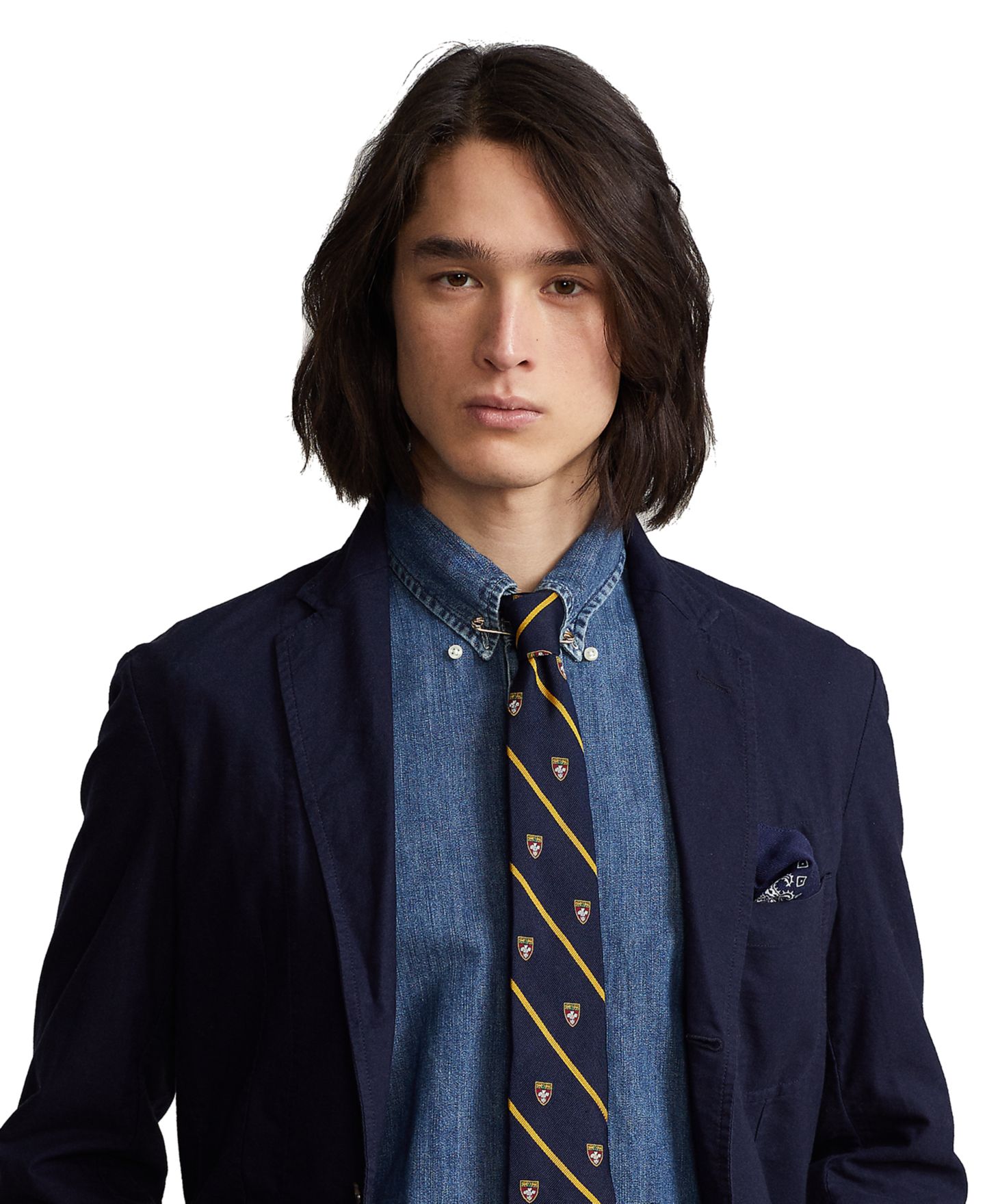 Мужская рубашка Polo Ralph Lauren Classic-Fit Denim, цвет: Джинсовый — фото 8