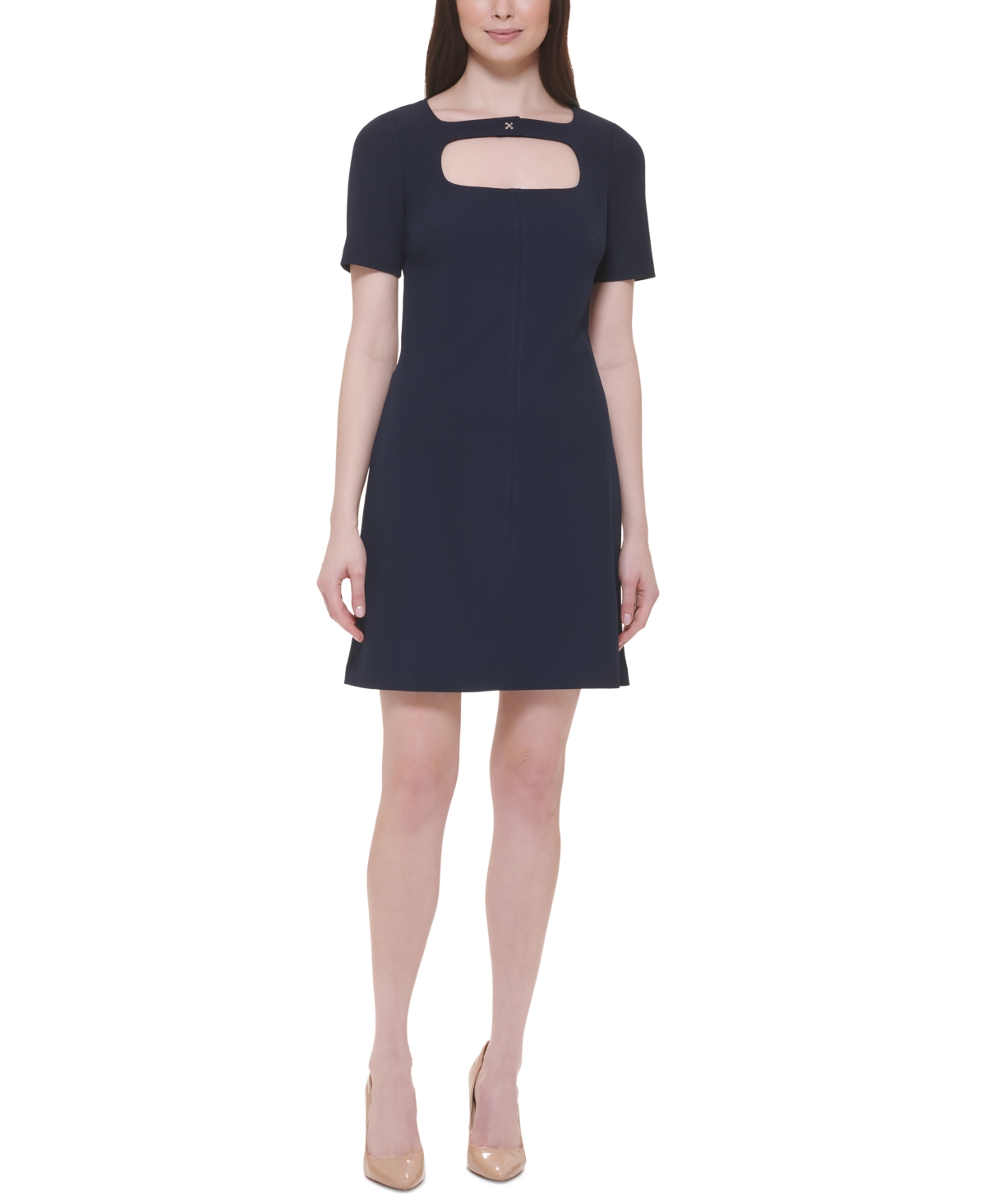 Tommy Hilfiger Women s Cutout Scuba Crepe Sheath Dress In Sky