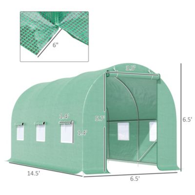 15' x 6' x 7' Walk-In Gardening Plant house w/ PE Cover,