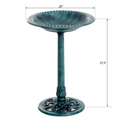 28" Outdoor Bird Bath Fountain Backyard Feeder Sd Ornaments
