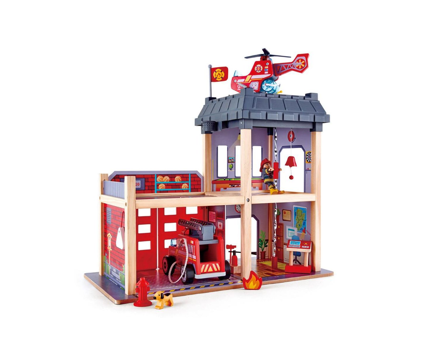 Детская игрушка Hape Tri-level Wooden Fire Station — фото 7