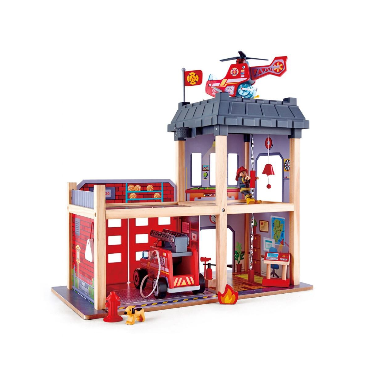 Shop Hape Tri-level Wooden Fire Station In Multicolored