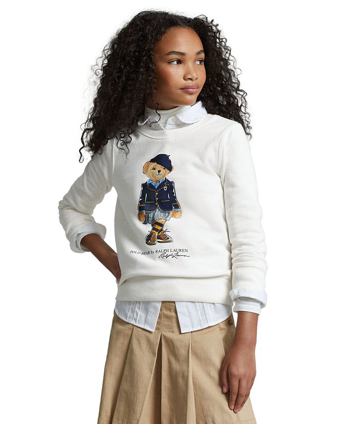 Polo Ralph Lauren Big Girls Polo Bear Sweatshirt & Reviews - Sweaters -  Kids - Macy's